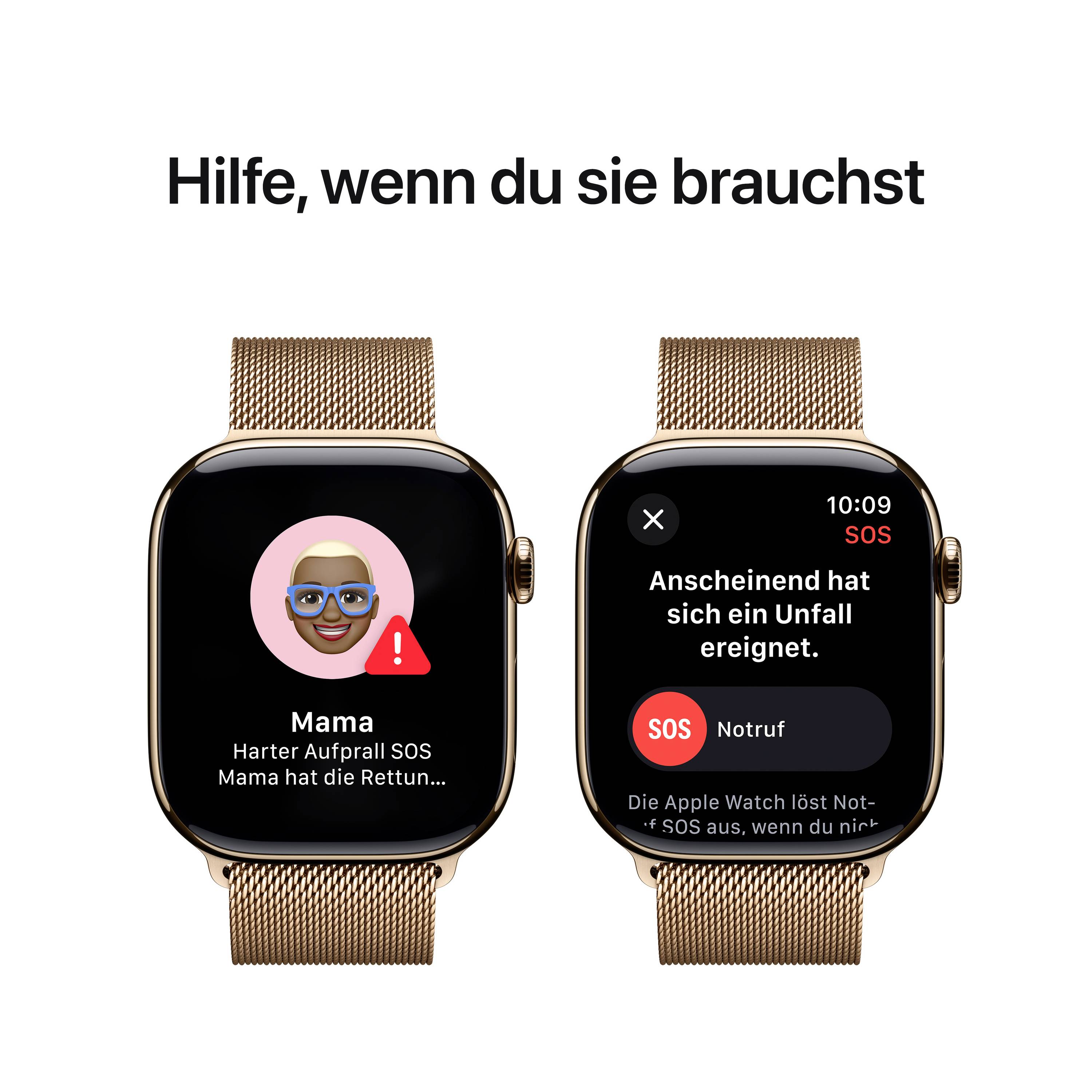 Apple Watch Series 10 GPS + Cellular 46mm Titangehäuse Milanaisearmband Gold S/M