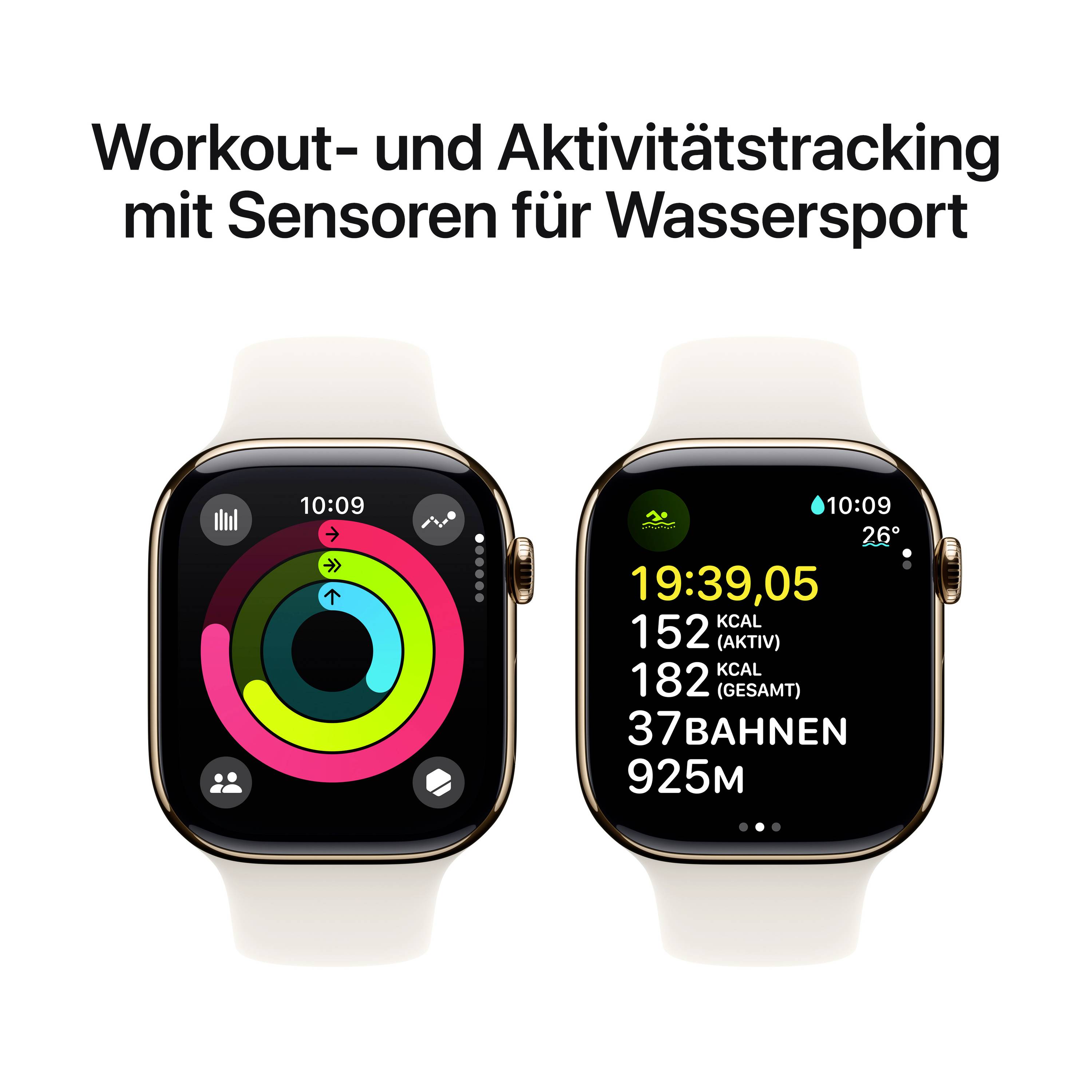 Apple Watch Series 10 GPS + Cellular 46 mm Titangehäuse Sport Band Polarstern M/L