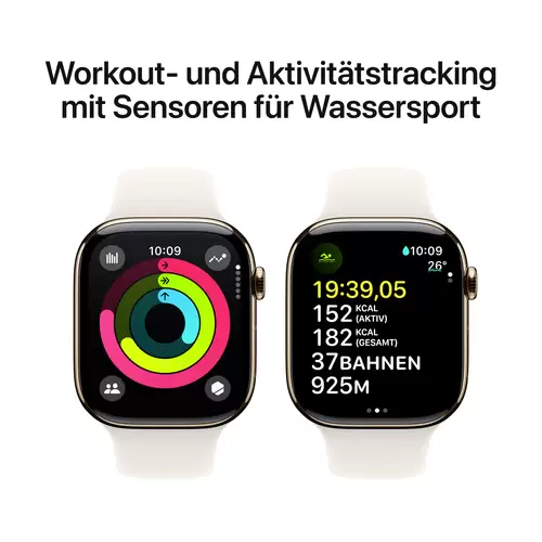 Apple Watch Series 10 GPS + Cellular 46mm Titangehäuse Sport Band Polarstern M/L Apple Watch Series 10 GPS + Cellular 46mm Titangehäuse Sport Band Polarstern M/L
