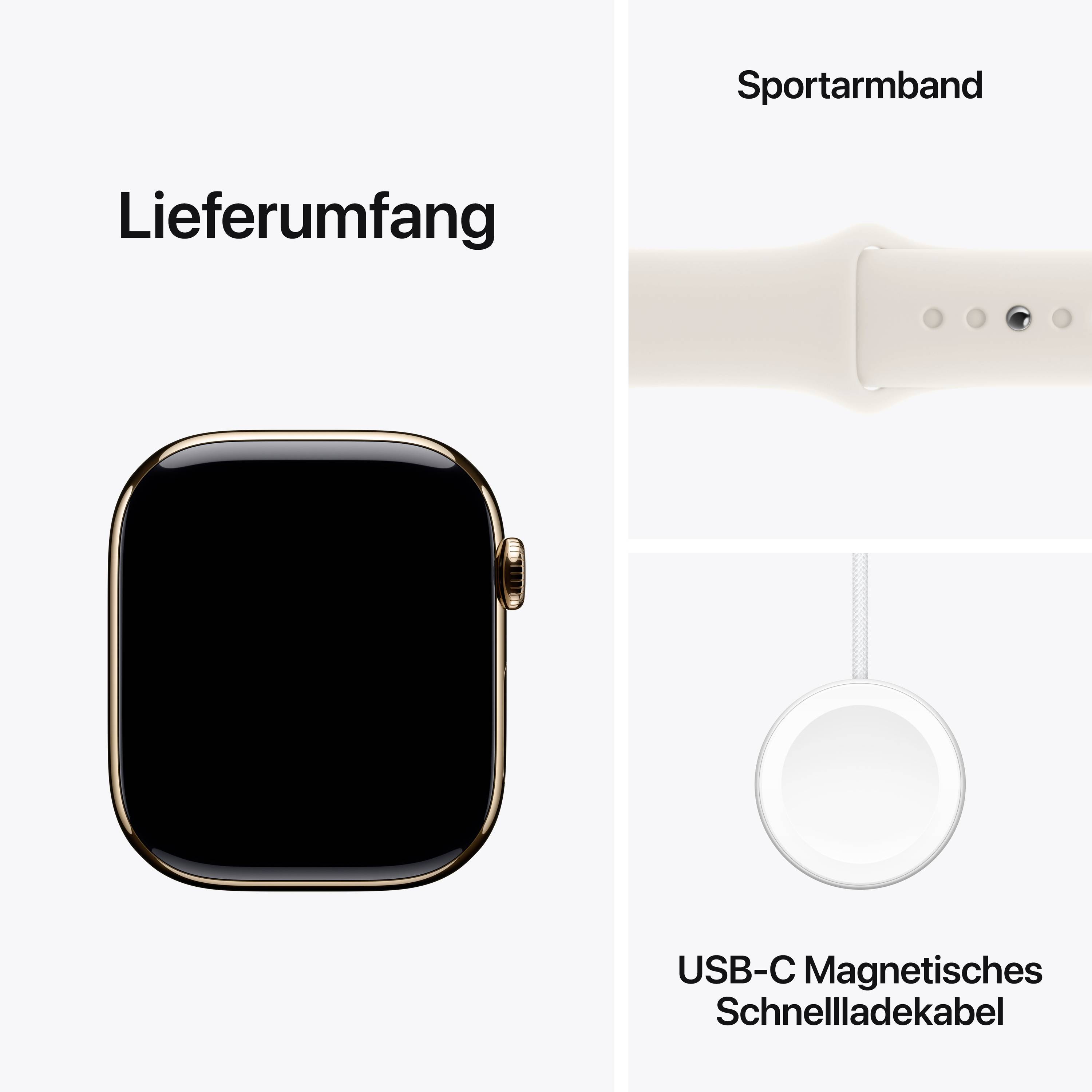 Apple Watch Series 10 GPS + Cellular 46 mm Titangehäuse Sport Band Polarstern M/L