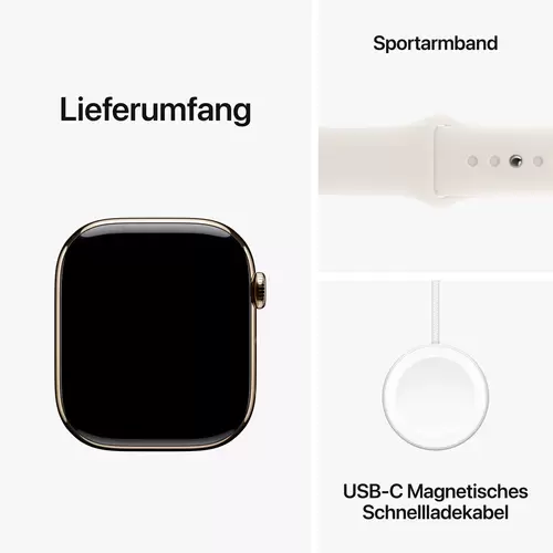 Apple Watch Series 10 GPS + Cellular 46mm Titangehäuse Sport Band Polarstern M/L Apple Watch Series 10 GPS + Cellular 46mm Titangehäuse Sport Band Polarstern M/L