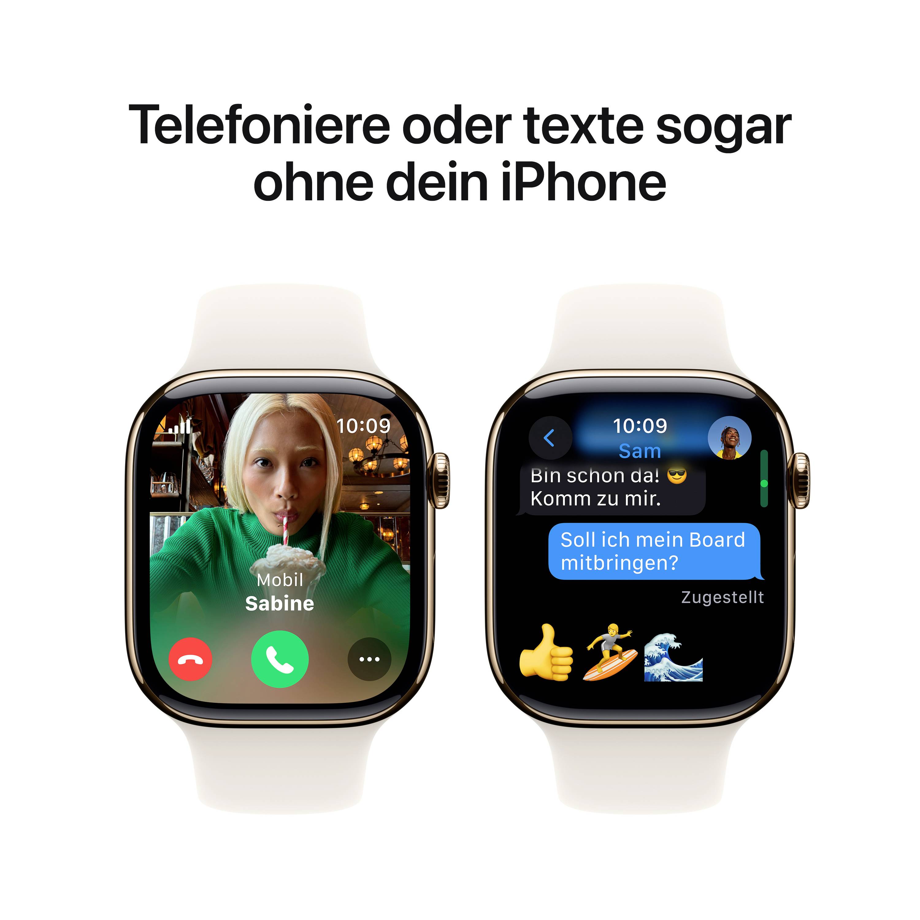 Apple Watch Series 10 GPS + Cellular 46 mm Titangehäuse Sport Band Polarstern S/M