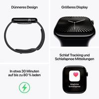 Apple Watch Series 10 GPS + Cellular 46 mm Aluminiumgehäuse Sport Band Schwarz M/L Apple Watch Series 10 GPS + Cellular 46 mm Aluminiumgehäuse Sport Band Schwarz M/L