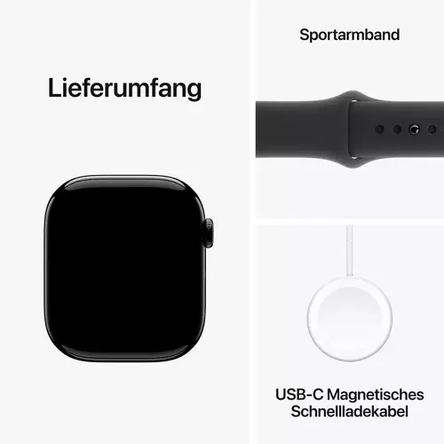 Apple Watch Series 10 GPS + Cellular 46 mm Aluminiumgehäuse Sport Band Schwarz M/L Apple Watch Series 10 GPS + Cellular 46 mm Aluminiumgehäuse Sport Band Schwarz M/L