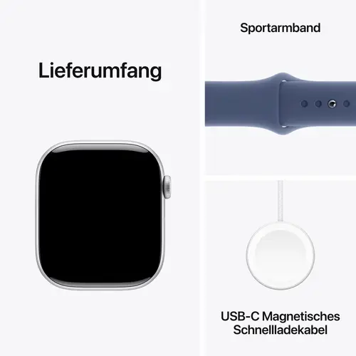 Apple Watch Series 10 GPS + Cellular 46mm Aluminiumgehäuse Sport Band Denim M/L Apple Watch Series 10 GPS + Cellular 46mm Aluminiumgehäuse Sport Band Denim M/L