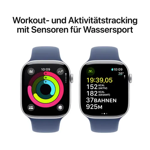 Apple Watch Series 10 GPS + Cellular 46mm Aluminiumgehäuse Sport Band Denim S/M Apple Watch Series 10 GPS + Cellular 46mm Aluminiumgehäuse Sport Band Denim S/M
