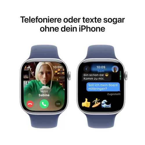 Apple Watch Series 10 GPS + Cellular 46mm Aluminiumgehäuse Sport Band Denim S/M Apple Watch Series 10 GPS + Cellular 46mm Aluminiumgehäuse Sport Band Denim S/M