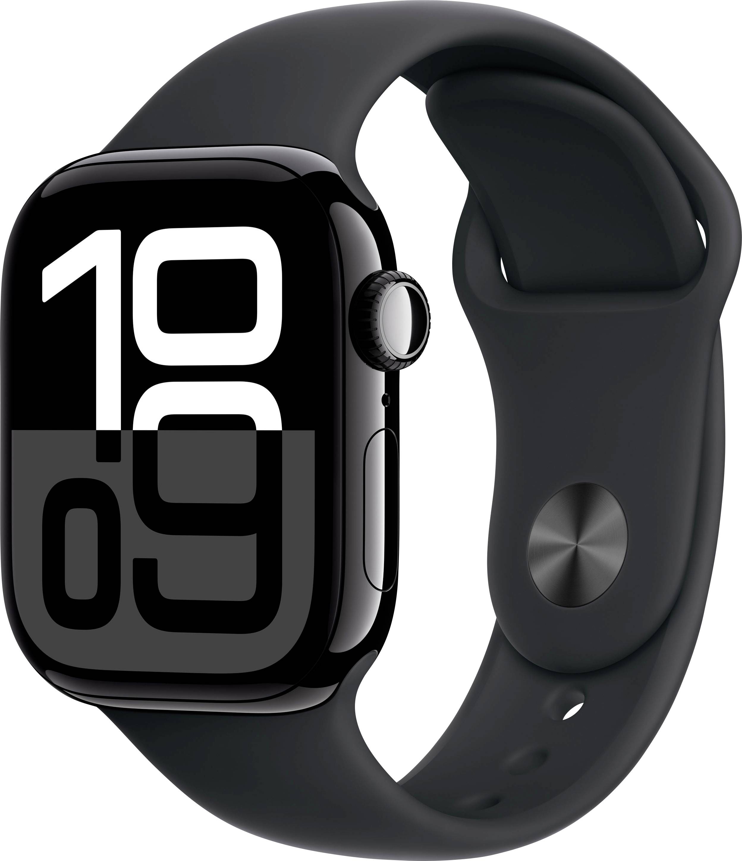 Apple Watch Series 10 GPS 42mm Aluminiumgehäuse Sport Band Schwarz M/L
