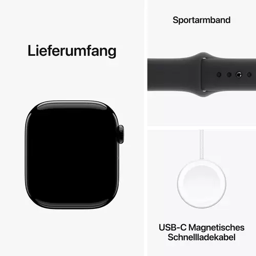 Apple Watch Series 10 GPS 42mm Aluminiumgehäuse Sport Band Schwarz S/M Apple Watch Series 10 GPS 42mm Aluminiumgehäuse Sport Band Schwarz S/M