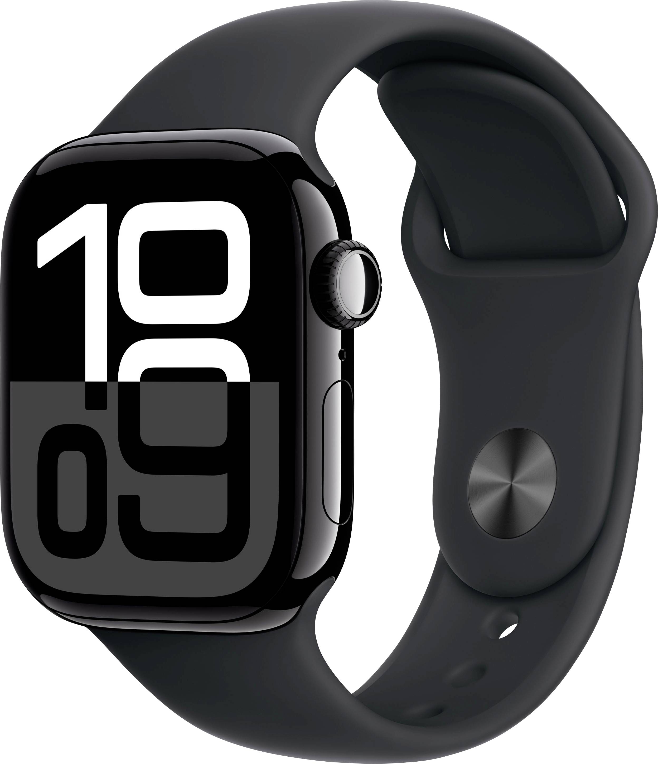 Apple Watch Series 10 GPS 42 mm Aluminiumgehäuse Sport Band Schwarz S/M