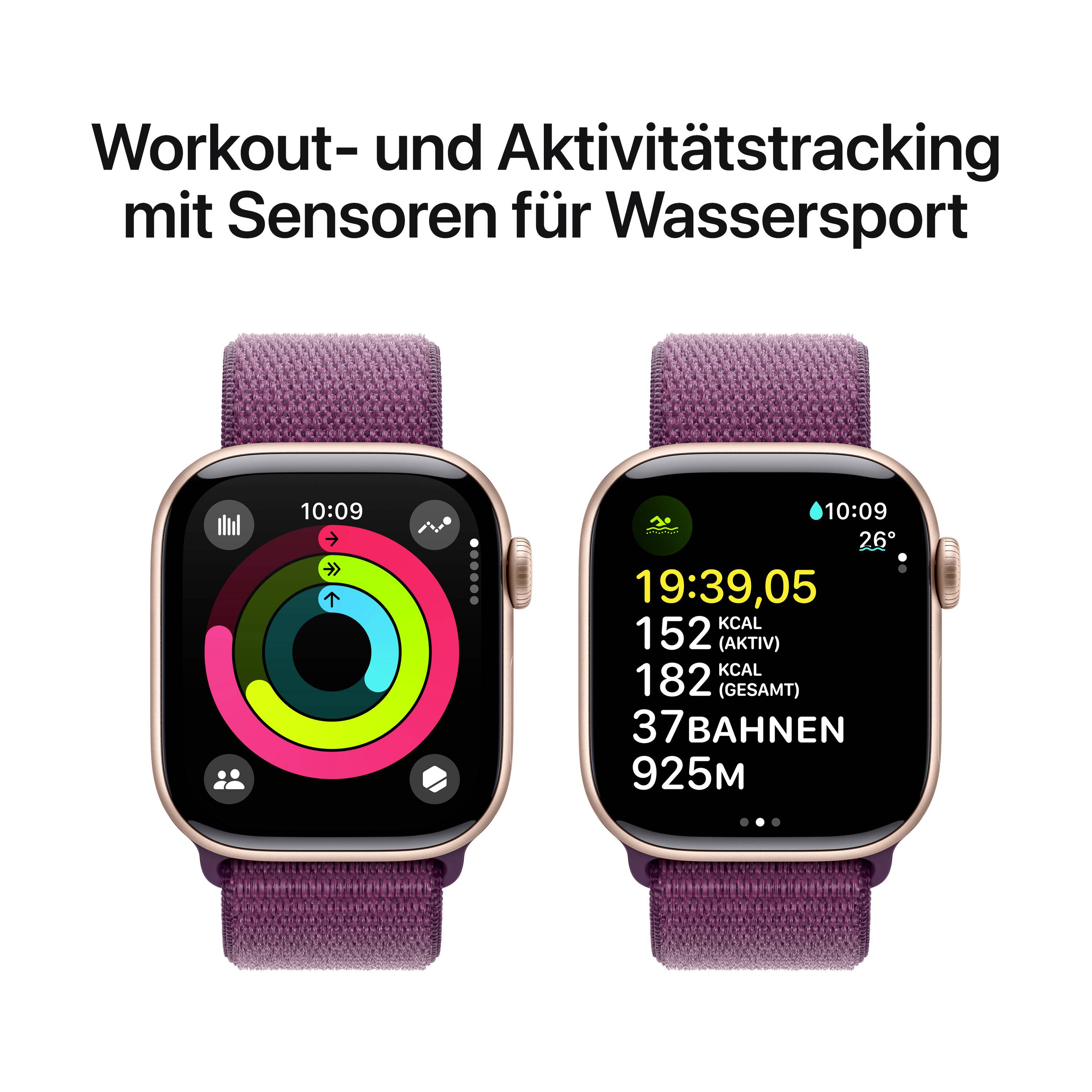 Apple Watch Series 10 GPS 42mm Aluminiumgehäuse Sport Loop Pflaume