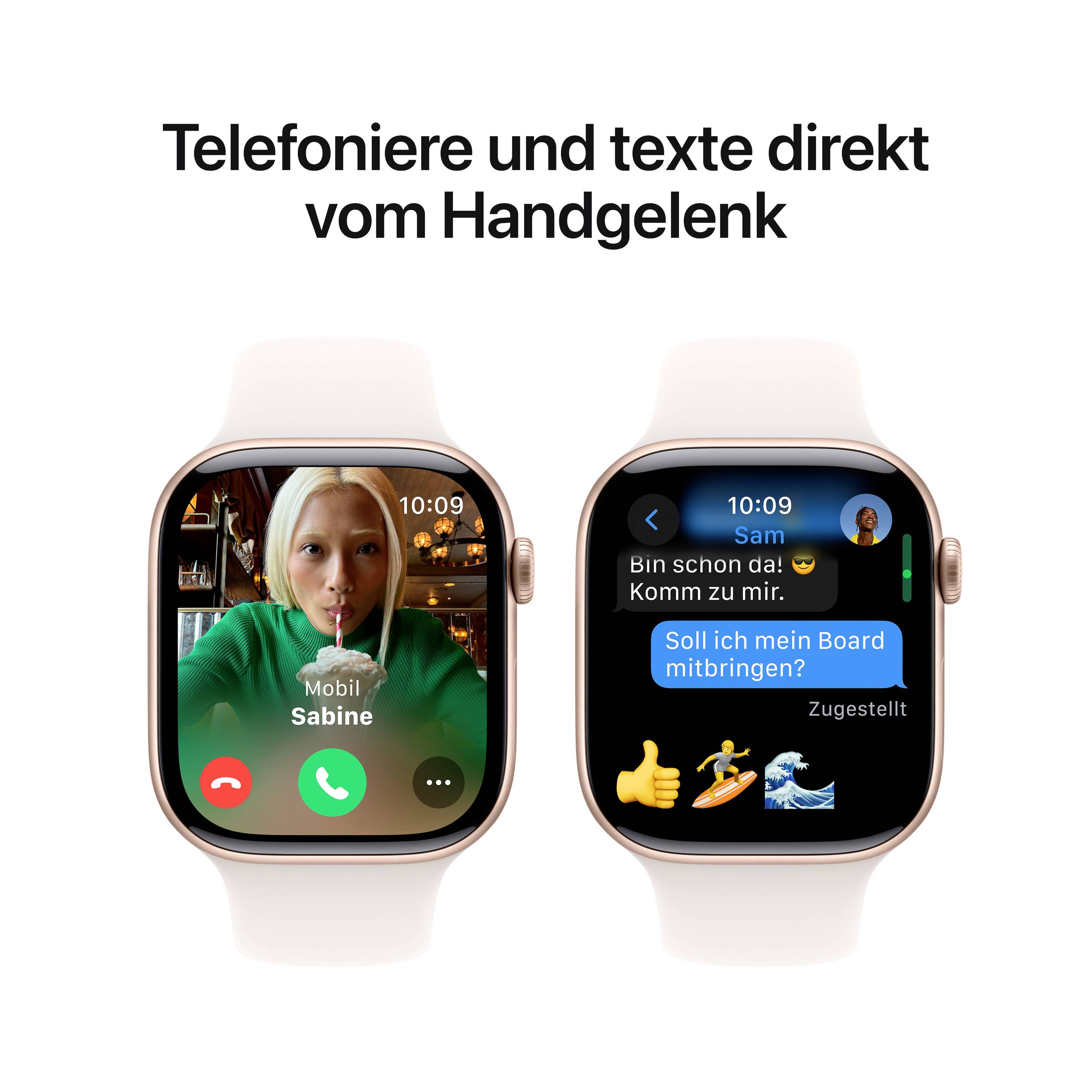 Apple Watch Series 10 GPS 46mm Aluminiumgehäuse Sport Band Blassrosa S/M