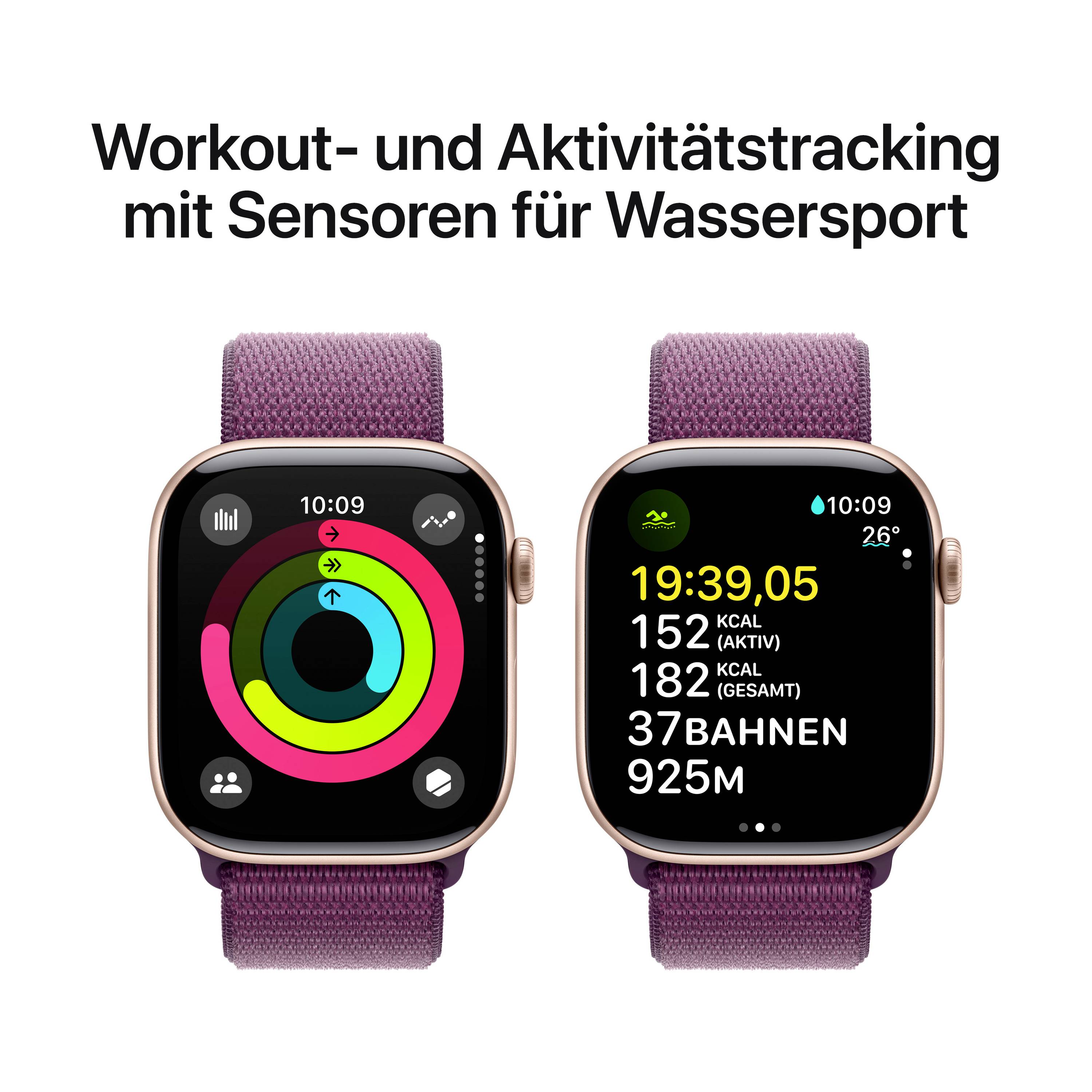 Apple Watch Series 10 GPS 46mm Aluminiumgehäuse Sport Loop Pflaume