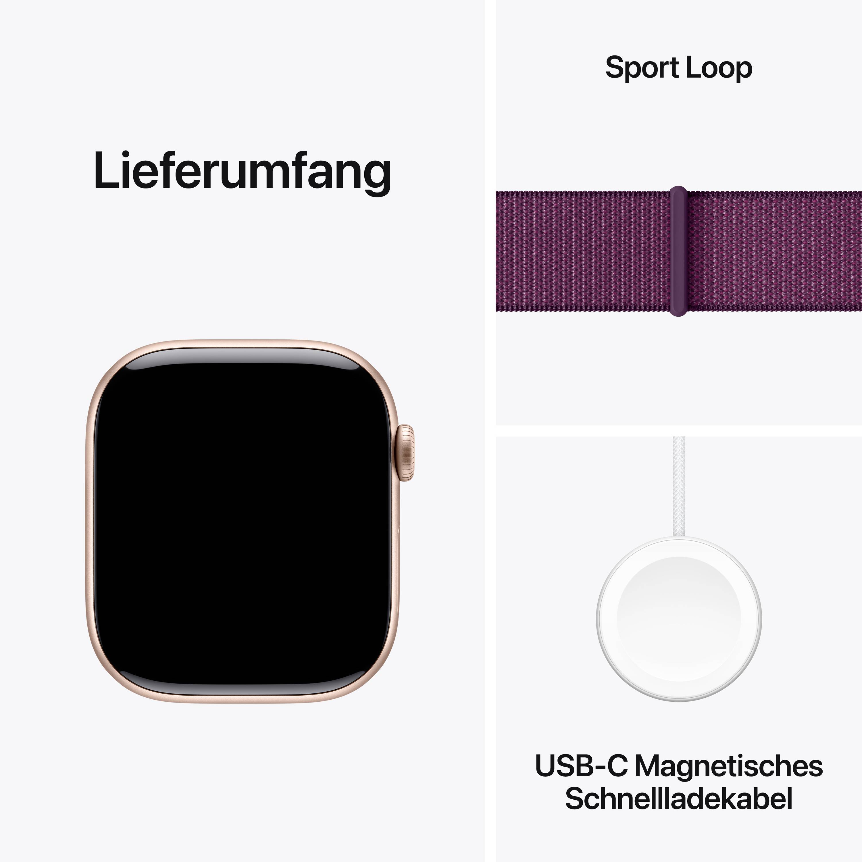 Apple Watch Series 10 GPS 46mm Aluminiumgehäuse Sport Loop Pflaume