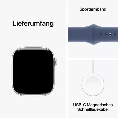 Apple Watch Series 10 GPS 46mm Aluminiumgehäuse Sport Band Denim S/M Apple Watch Series 10 GPS 46mm Aluminiumgehäuse Sport Band Denim S/M