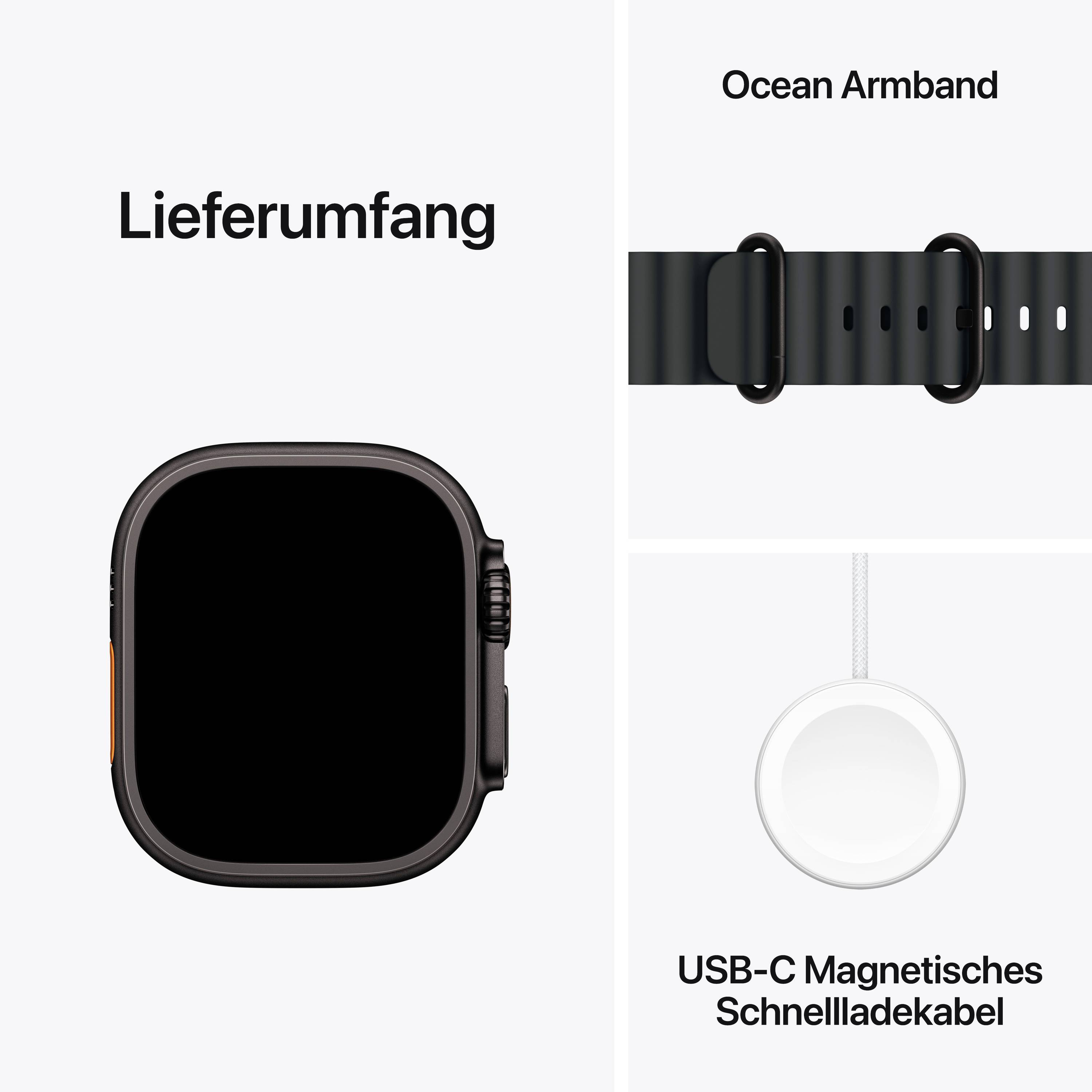 Apple Watch Ultra 2 (2024) GPS + Cellular 49mm Titangehäuse Ocean Band Schwarz