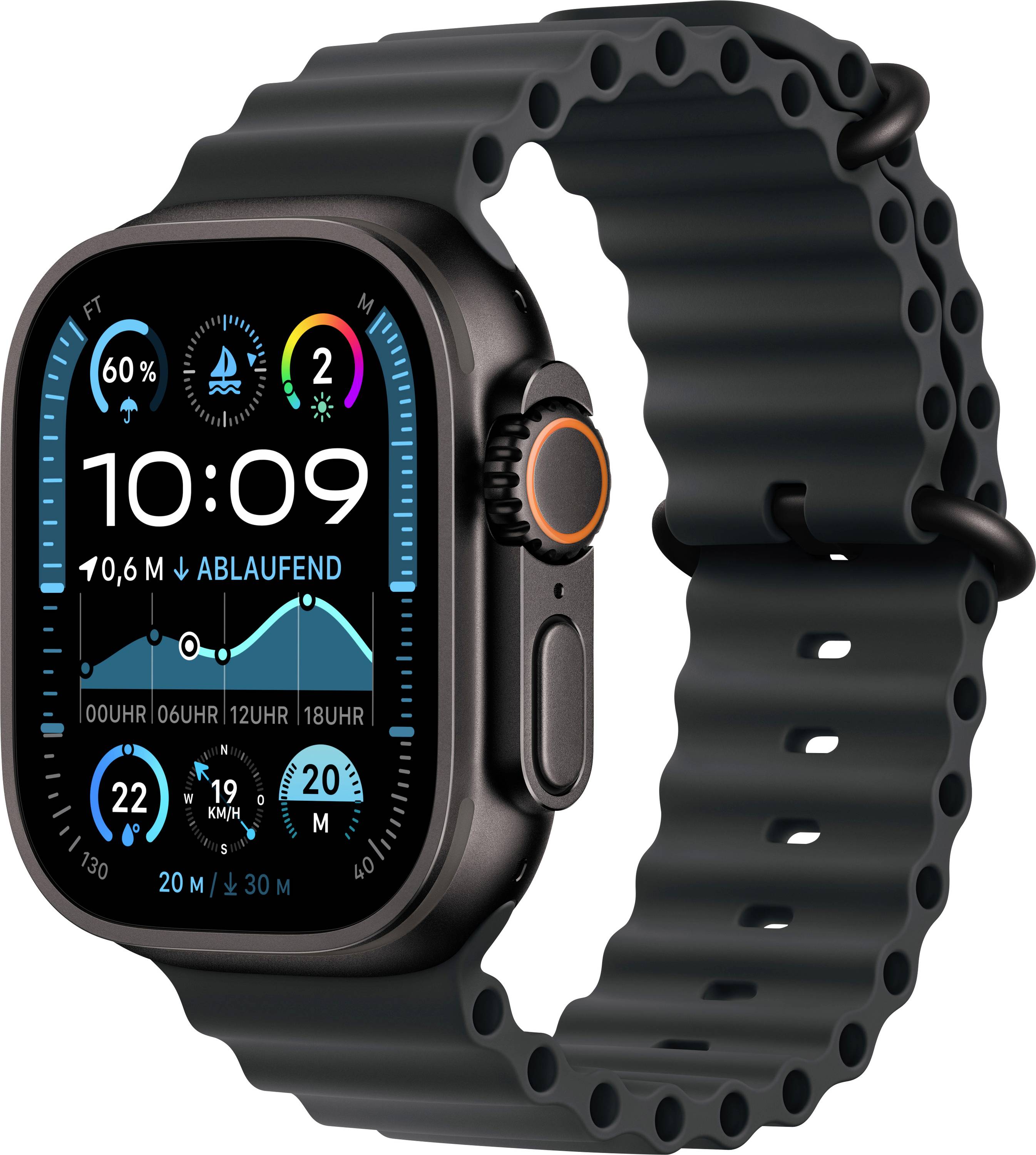 Apple Watch Ultra 2 (2024) GPS + Cellular 49mm Titangehäuse Ocean Band Schwarz
