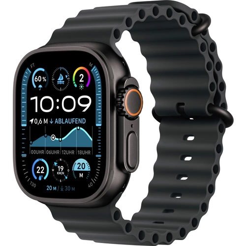 Apple Watch Ultra 2 (2024) GPS + Cellular 49mm Titangehäuse Ocean Band Schwarz Apple Watch Ultra 2 (2024) GPS + Cellular 49mm Titangehäuse Ocean Band Schwarz