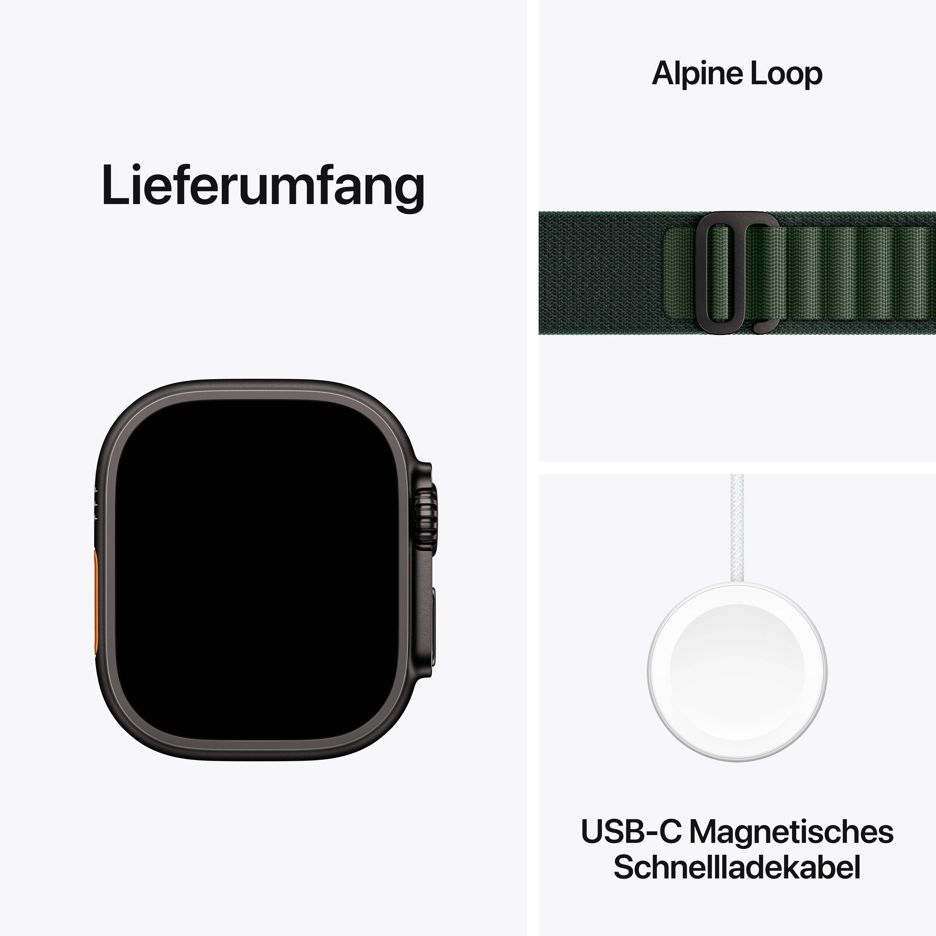 Apple Watch Ultra 2 (2024) GPS + Cellular 49mm Titangehäuse Alpine Loop Dunkelgrün L