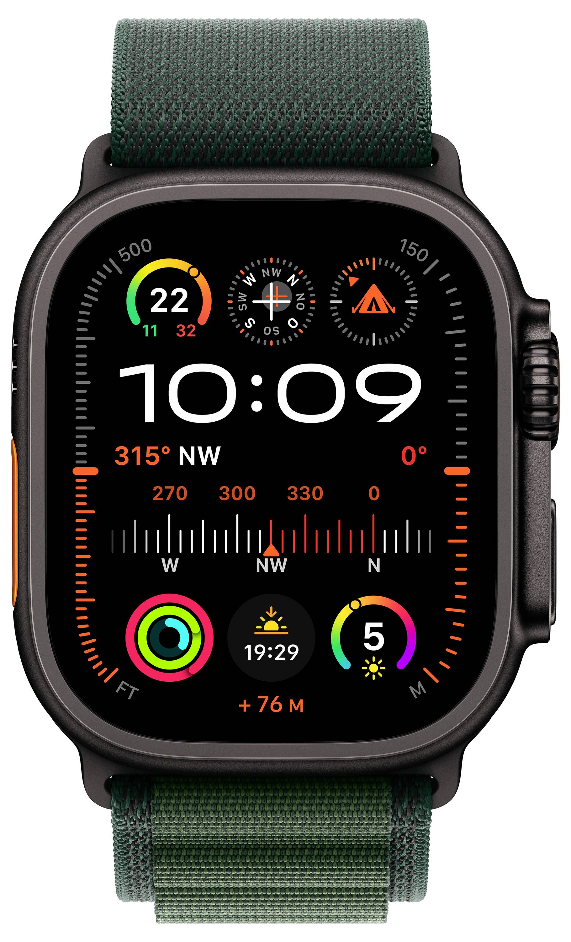 Apple Watch Ultra 2 (2024) GPS + Cellular 49 mm Titangehäuse Alpine Loop Dunkelgrün M