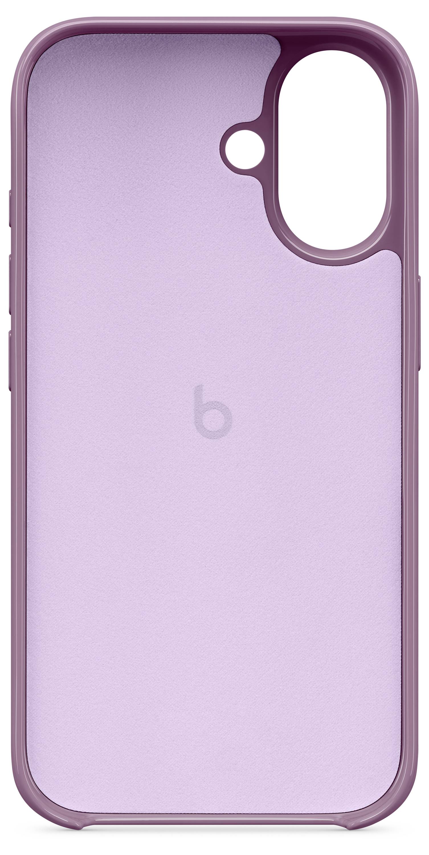 Rosa Handyhülle aus Kunststoff mit Ausschnitt für Kameramodul, passend für ein iPhone-Modell.