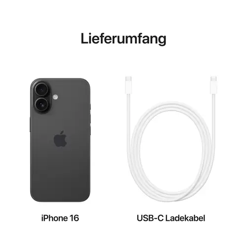 Apple iPhone 16 Schwarz 128GB 15.5cm (6.1 Zoll) Apple iPhone 16 Schwarz 128GB 15.5cm (6.1 Zoll)