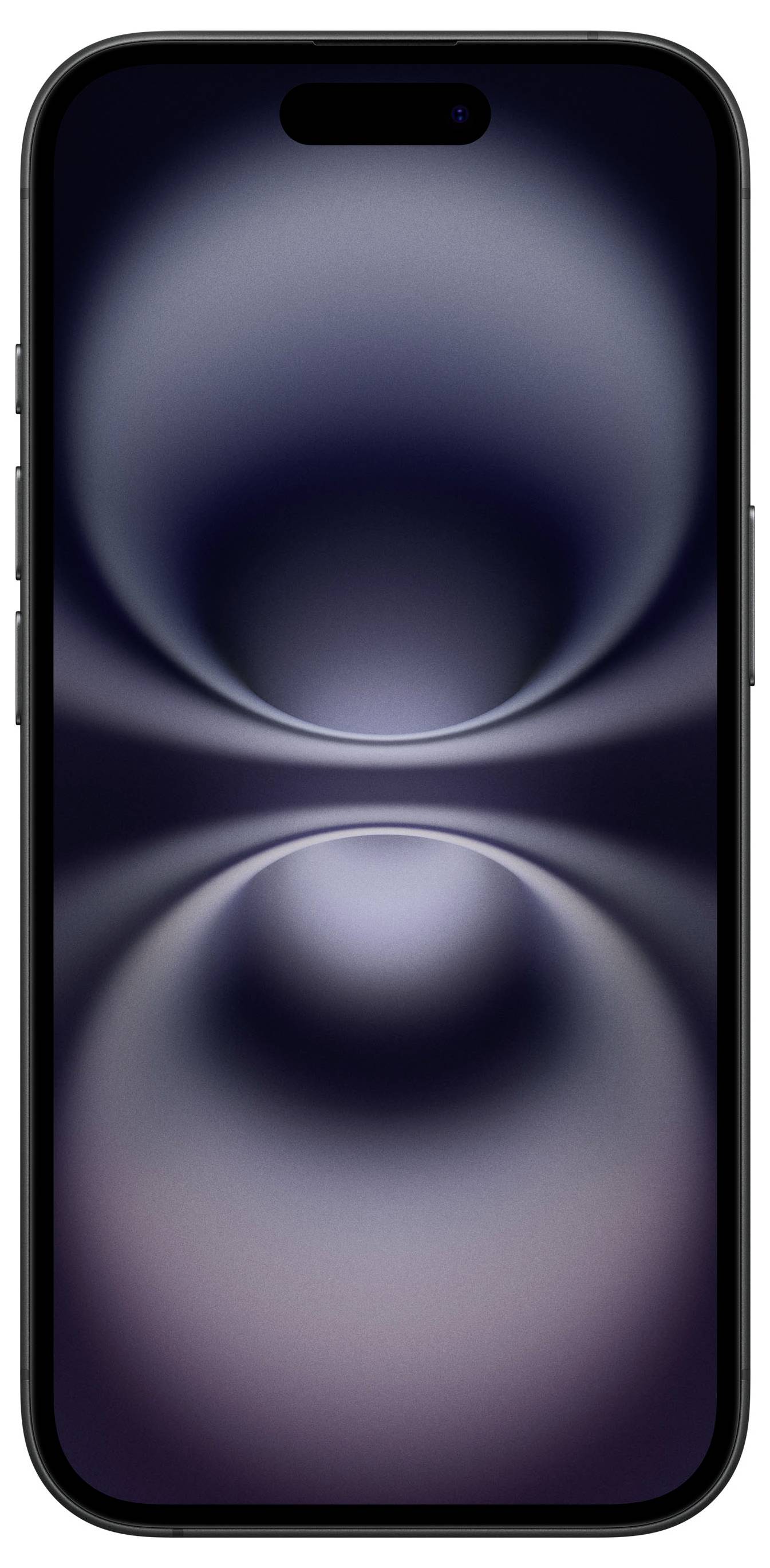 Ein modernes Smartphone mit einem schlichten, eleganten Bildschirmmuster in Schwarz- und Grautönen wird frontal gezeigt.