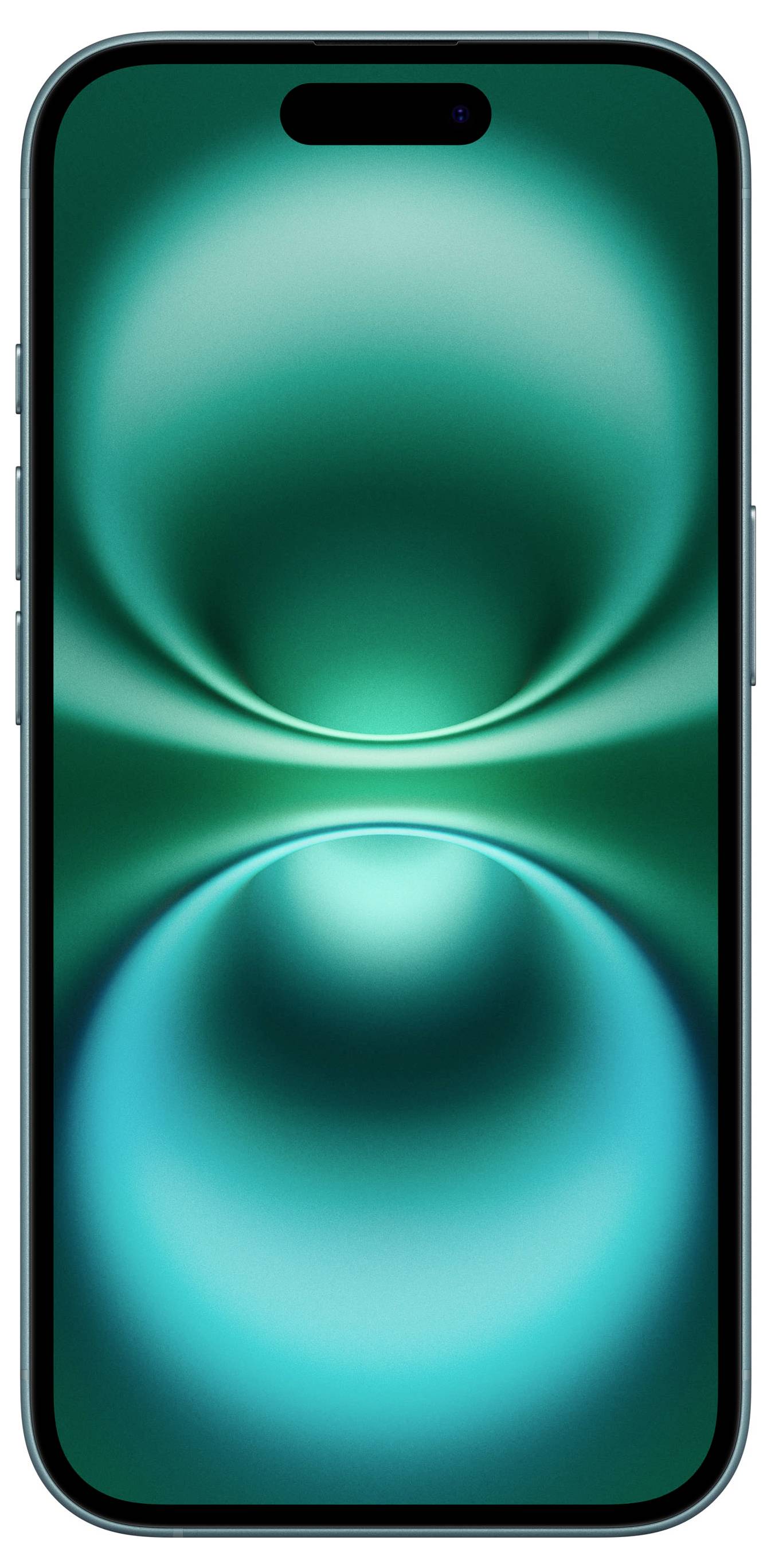 Ein Smartphone mit grün-blauem Bildschirmhintergrund, das modern und nützlich für die Kommunikation und Unterhaltung aussieht.