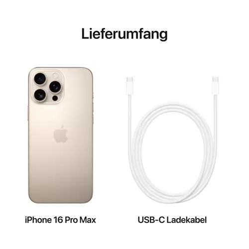 Apple iPhone 16 Pro Max Titan Wüstensand 512 GB 17.5 cm (6.9 Zoll) Apple iPhone 16 Pro Max Titan Wüstensand 512 GB 17.5 cm (6.9 Zoll)