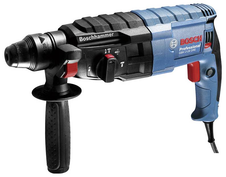 'Bosch GBH 2-24 DRE Professional' Bohrhammer, schwarz-blau, seitlicher Handgriff, geeignet für Bohrarbeiten in Beton und Mauerwerk.