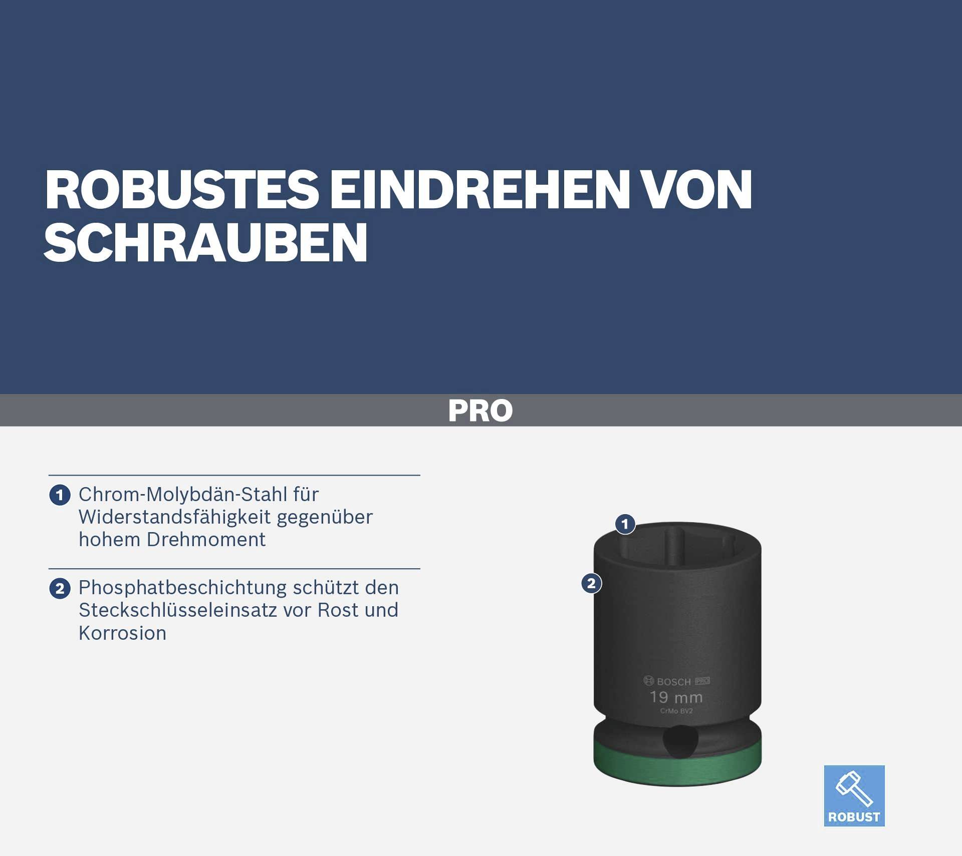 Kraft-Stecknuss-Satz 1/2 PRO Impact 2608003038