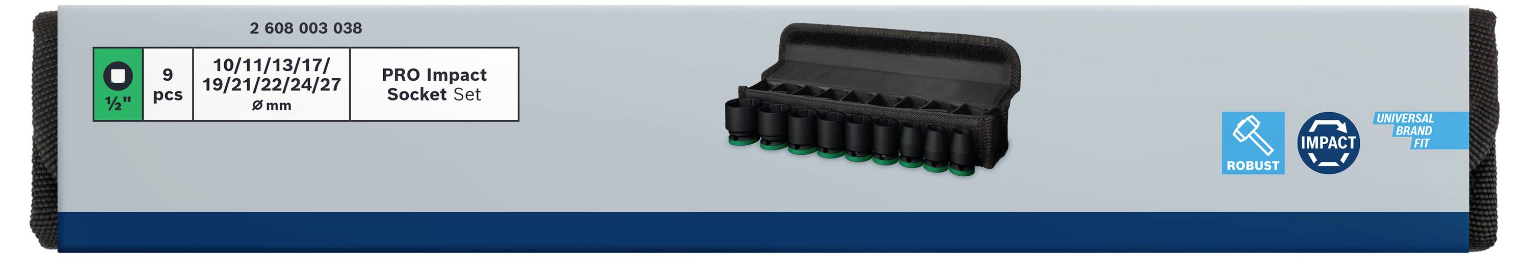 Kraft-Stecknuss-Satz 1/2 PRO Impact 2608003038