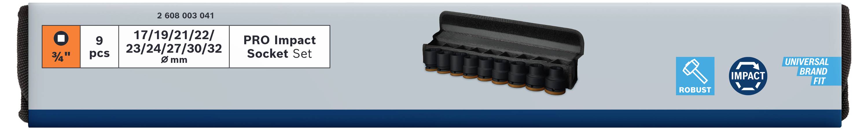 Bosch Accessories 2608003041 Steckschlüsseleinsatz-Set 2608003041