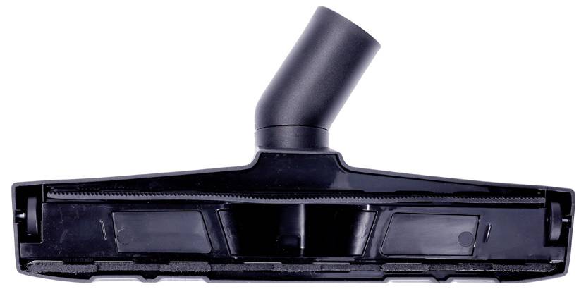 Schwarze Staubsaugerdüse auf weißem Hintergrund, geeignet für Teppiche und Hartböden.