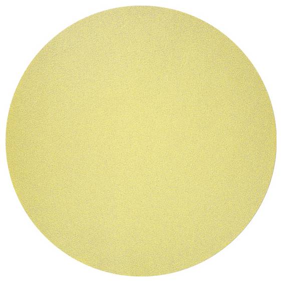 Eine große gelbe Scheibe auf weißem Hintergrund, die an die Sonne oder einen simplen gelben Kreis erinnert.