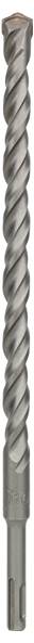 Ein metallischer Bohrer mit spiralförmigem Design und SDS Plus-Schaft, geeignet für Mauerwerk oder Betonbohrungen.