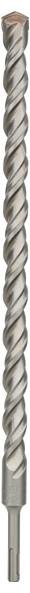 Ein silberner, spiralförmiger Bohrer mit einer Spitze aus kupferfarbenem Metall. Geeignet für präzises Bohren in Beton.