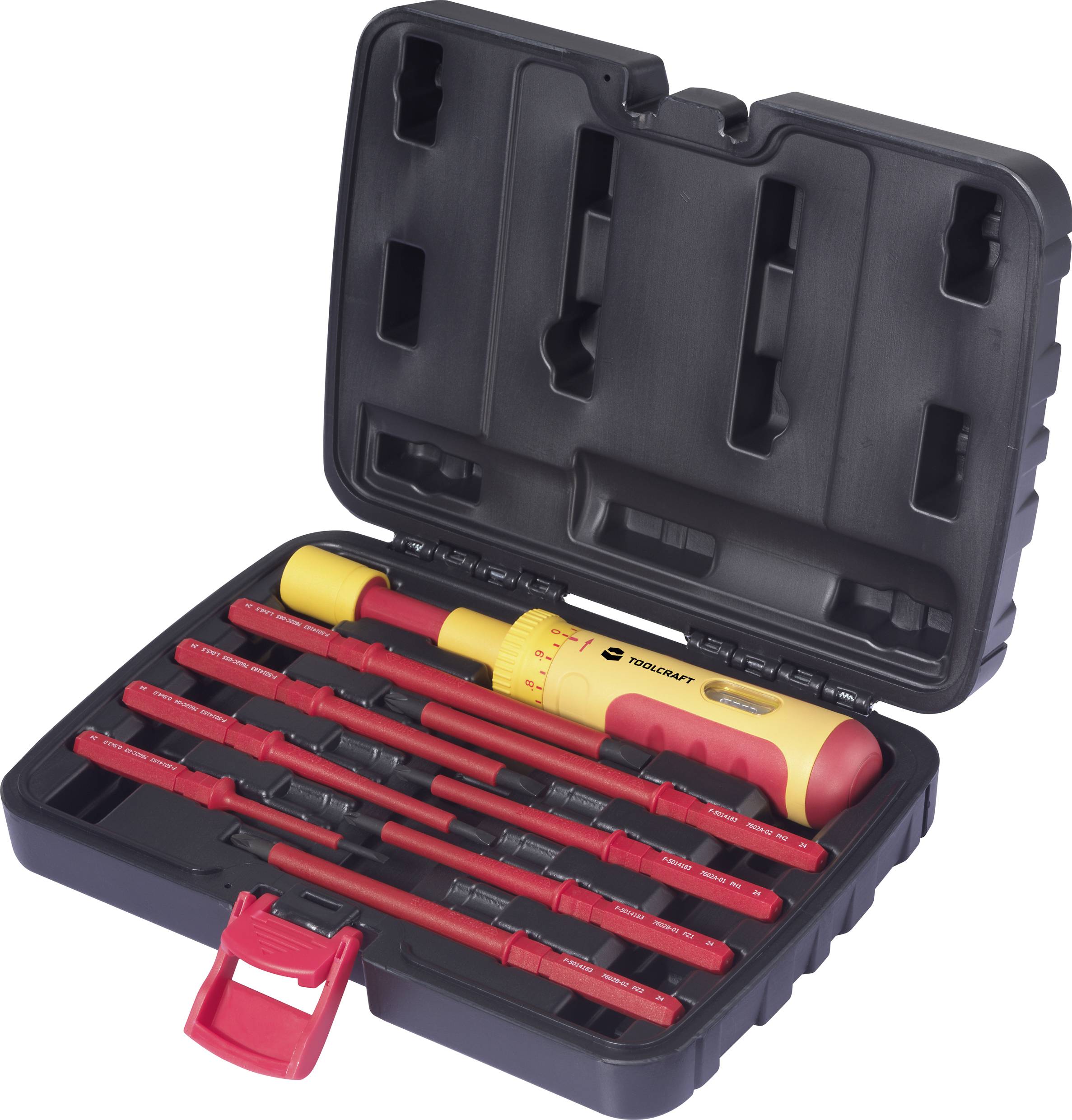 TOOLCRAFT 1~6 Nm VDE, Elektriker Umsteck-Schraubendreher-Set 9teilig