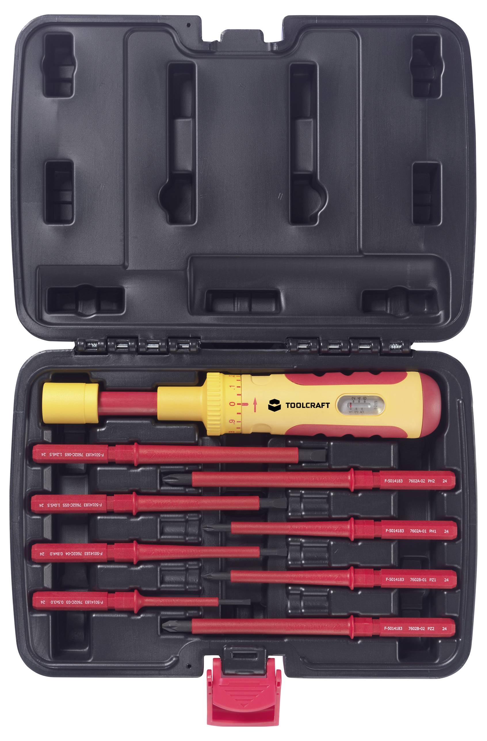 TOOLCRAFT 1~6 Nm VDE, Elektriker Umsteck-Schraubendreher-Set 9teilig