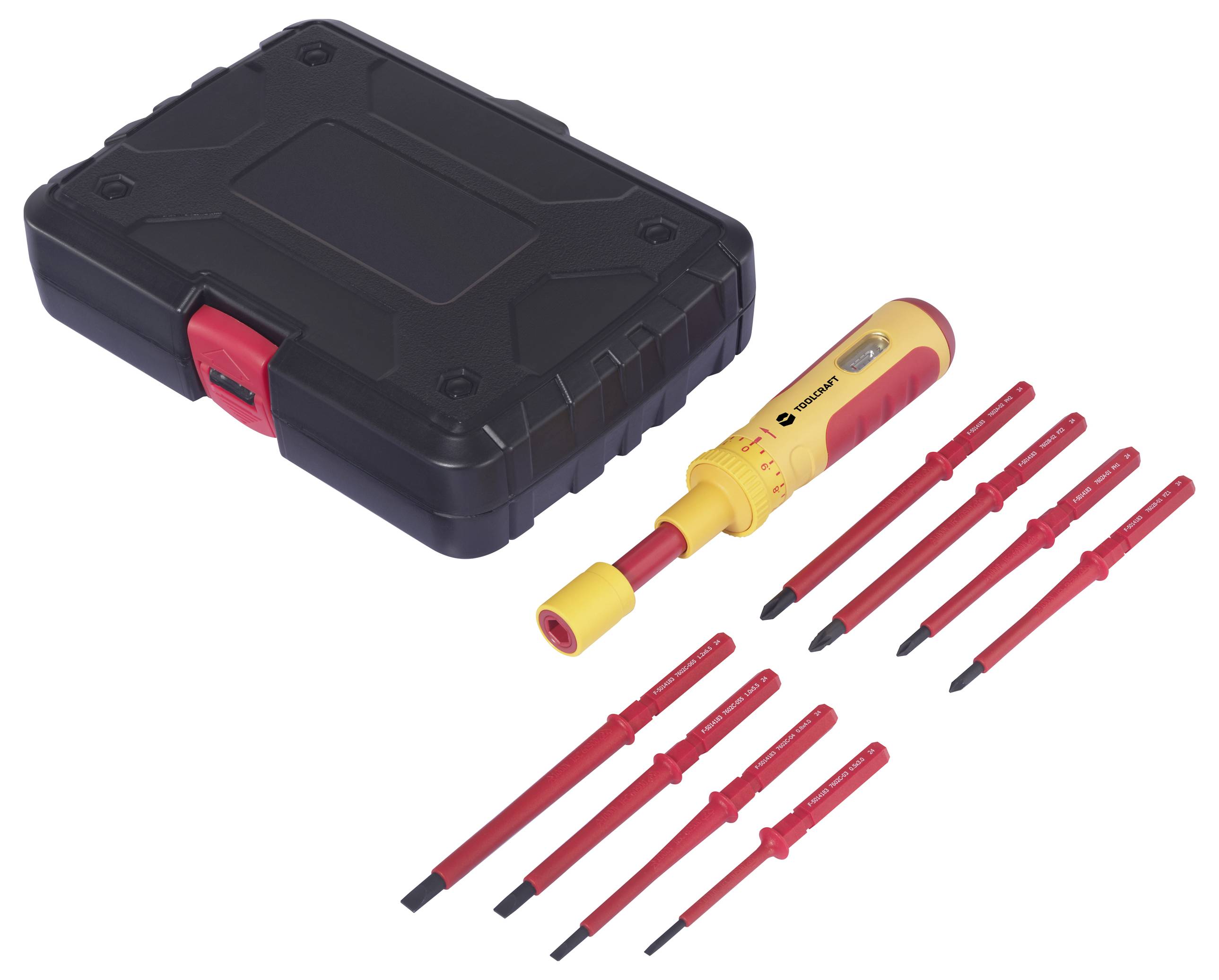 TOOLCRAFT 1~6 Nm VDE, Elektriker Umsteck-Schraubendreher-Set 9teilig