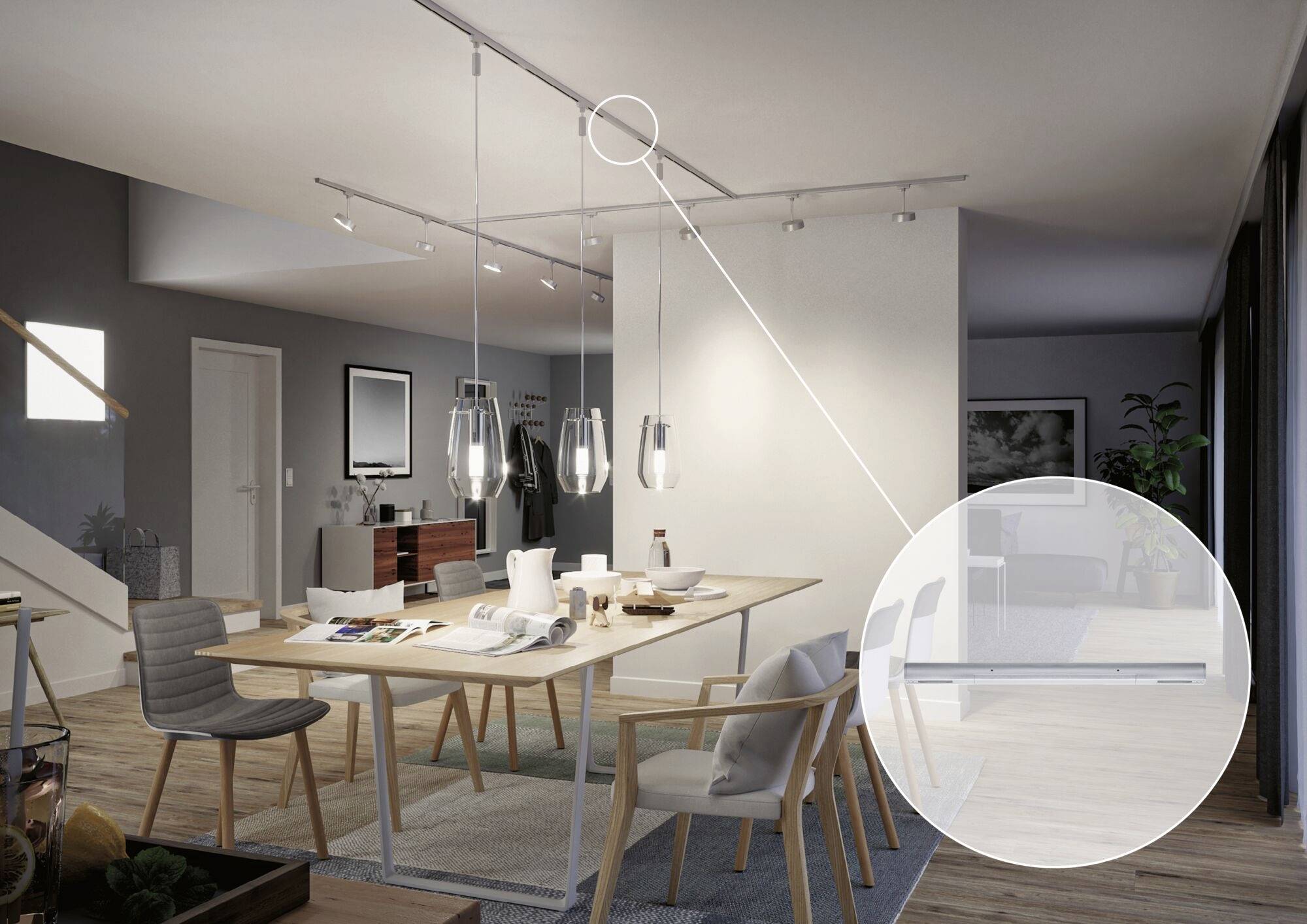 Paulmann 95667 Hochvolt-Schienensystem-Komponente Mitteleinspeiser Chrom (matt)