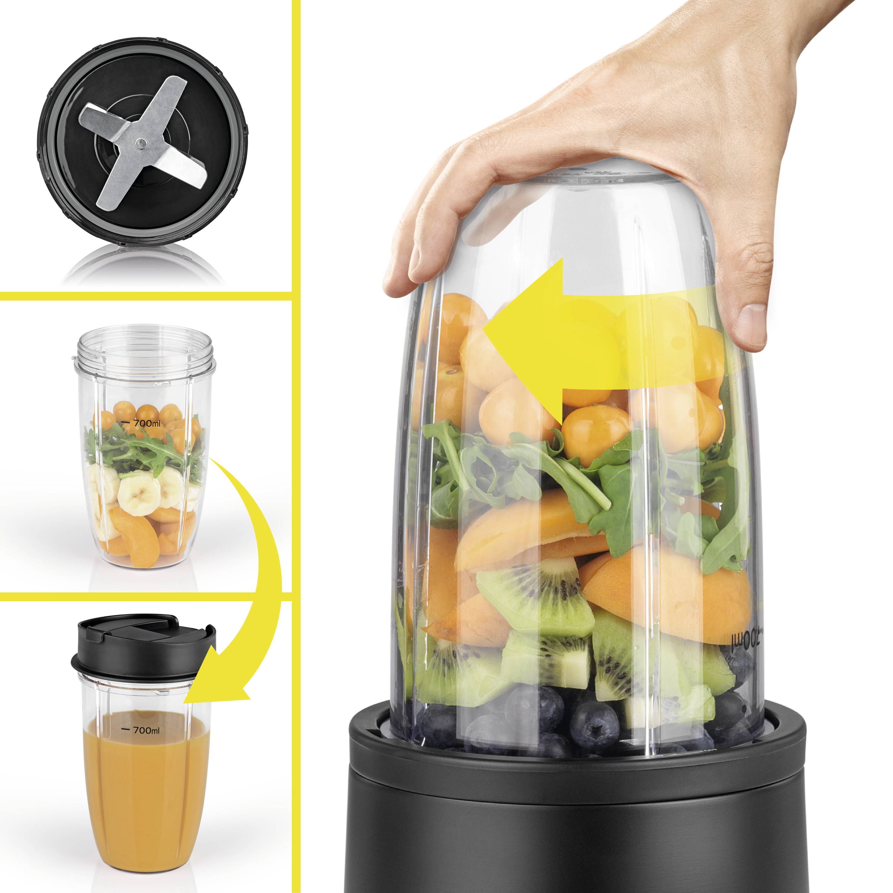 N8WERK Nutrition 8-tlg. Standmixer 800W Schwarz