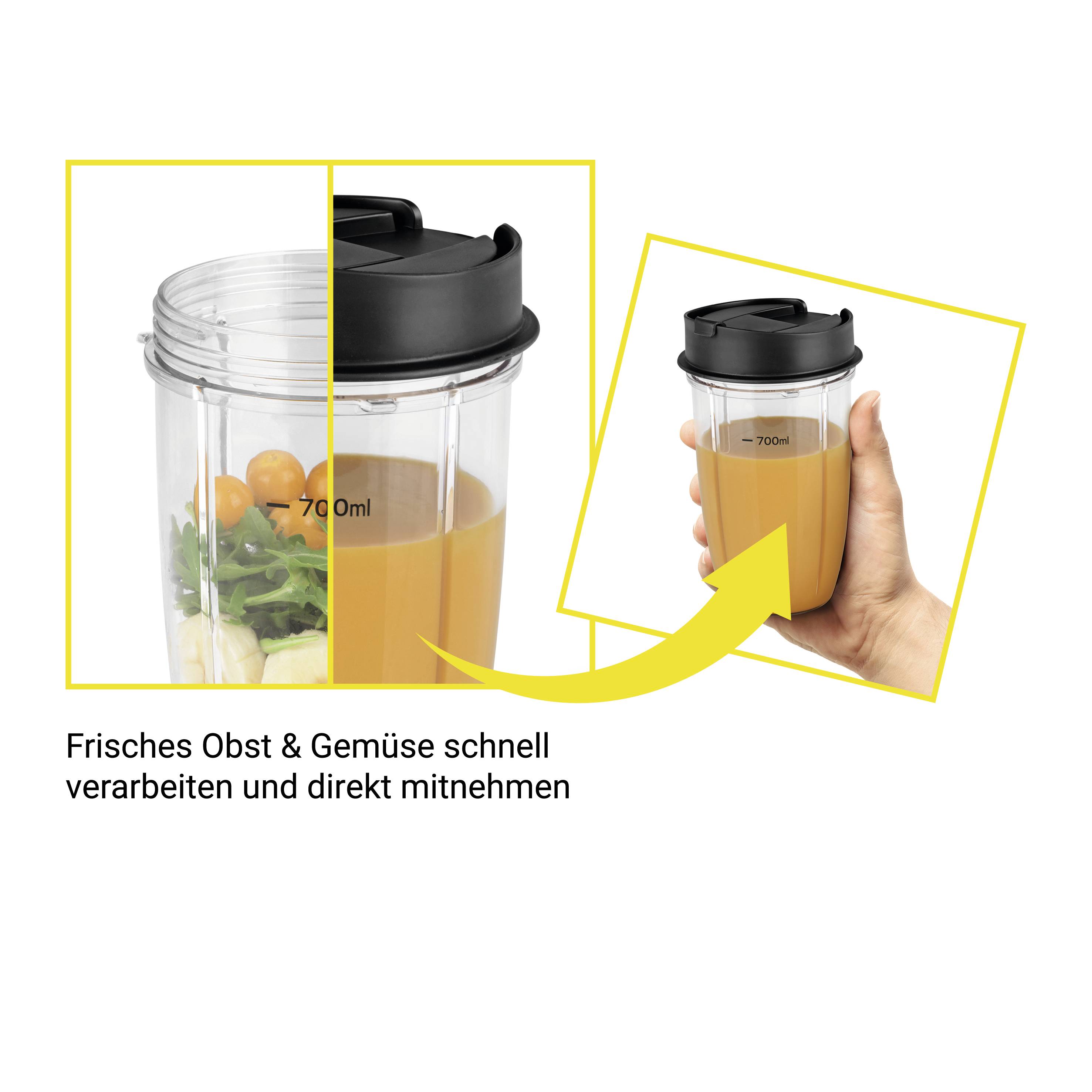 N8WERK Nutrition 8-tlg. Standmixer 800W Schwarz