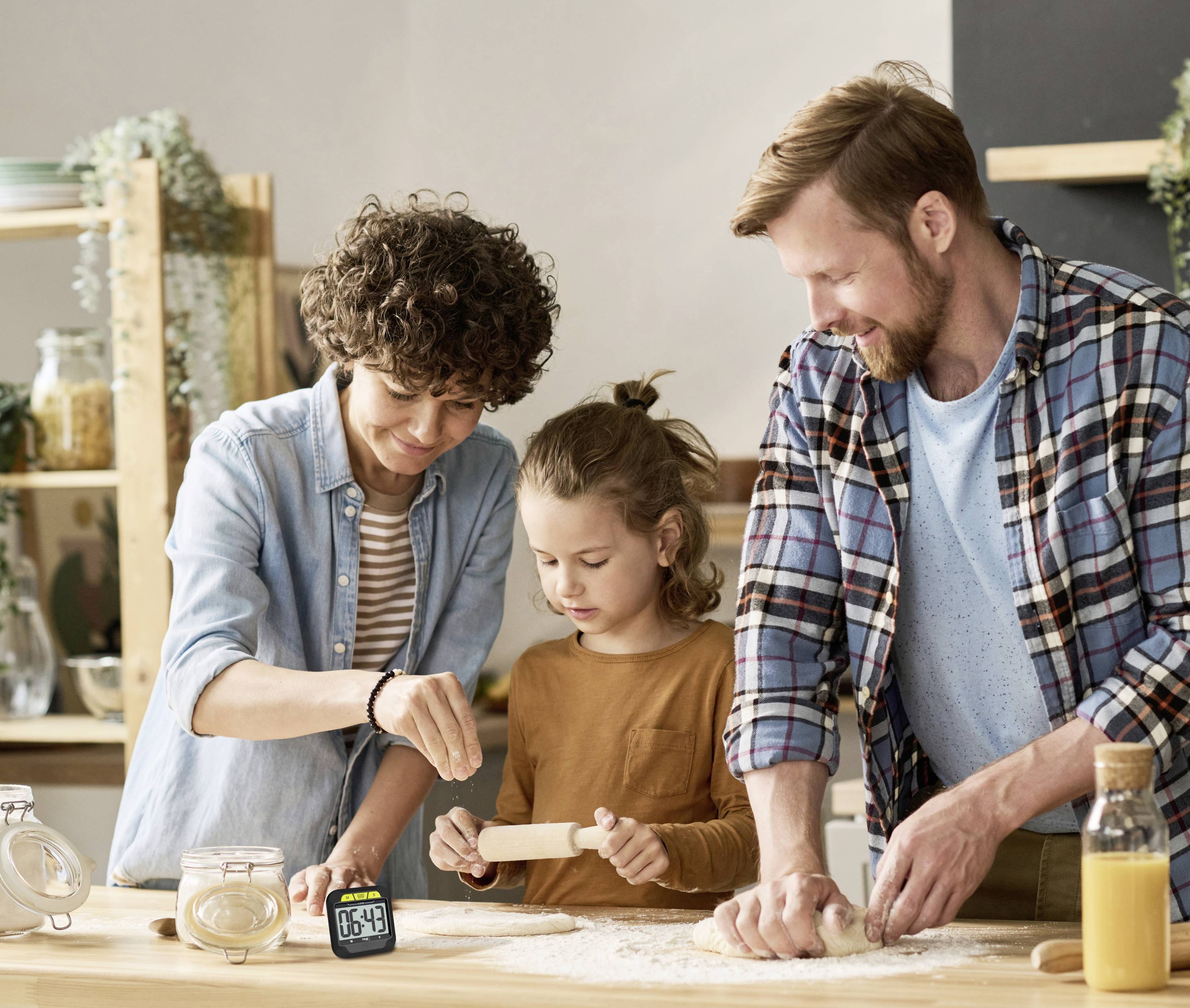 TFA Dostmann Digitaler Timer und Stoppuhr mit großen Ziffern Timer Schwarz digital