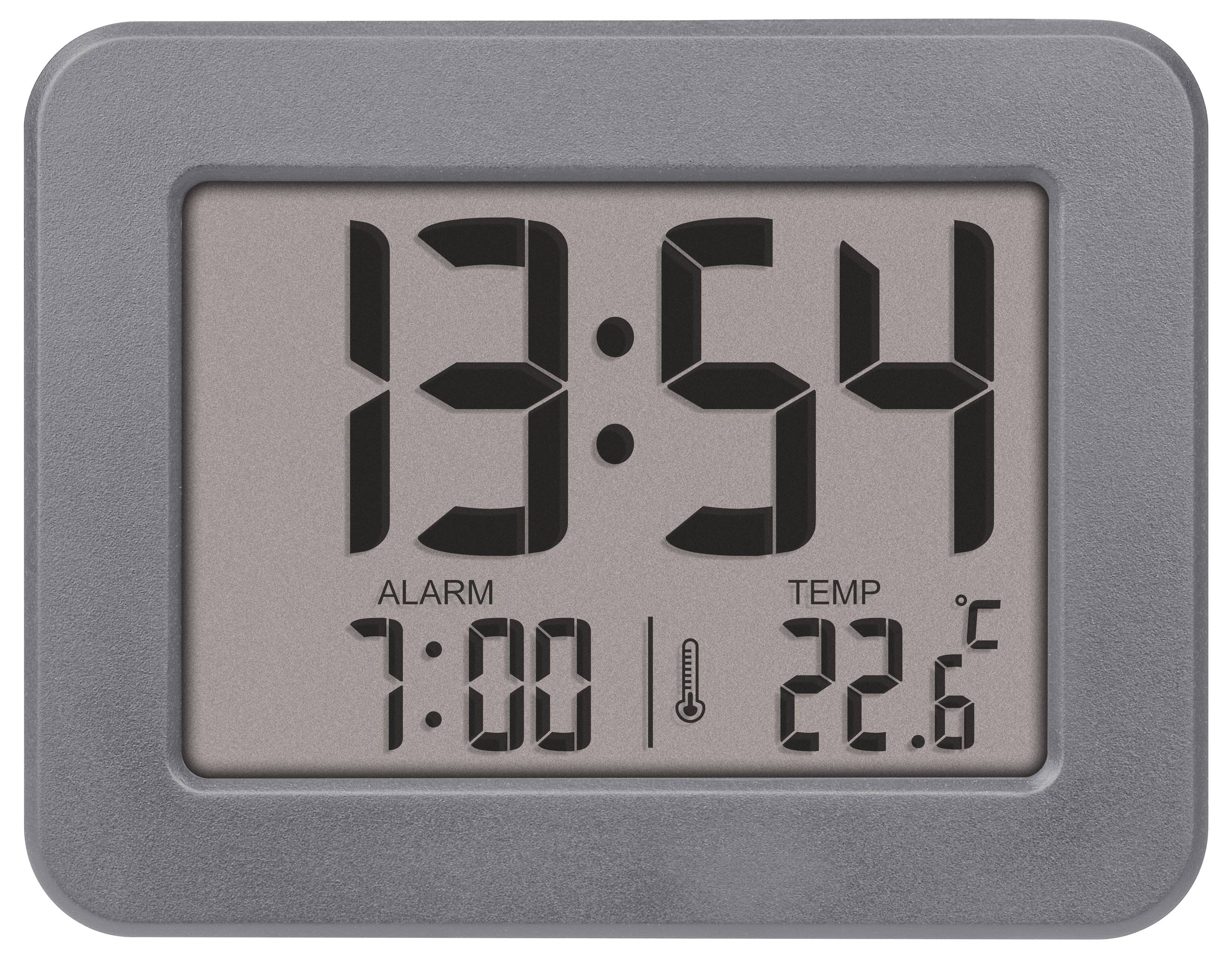 TFA Dostmann 60.2044.10 Quarz Wecker Grau Alarmzeiten 1