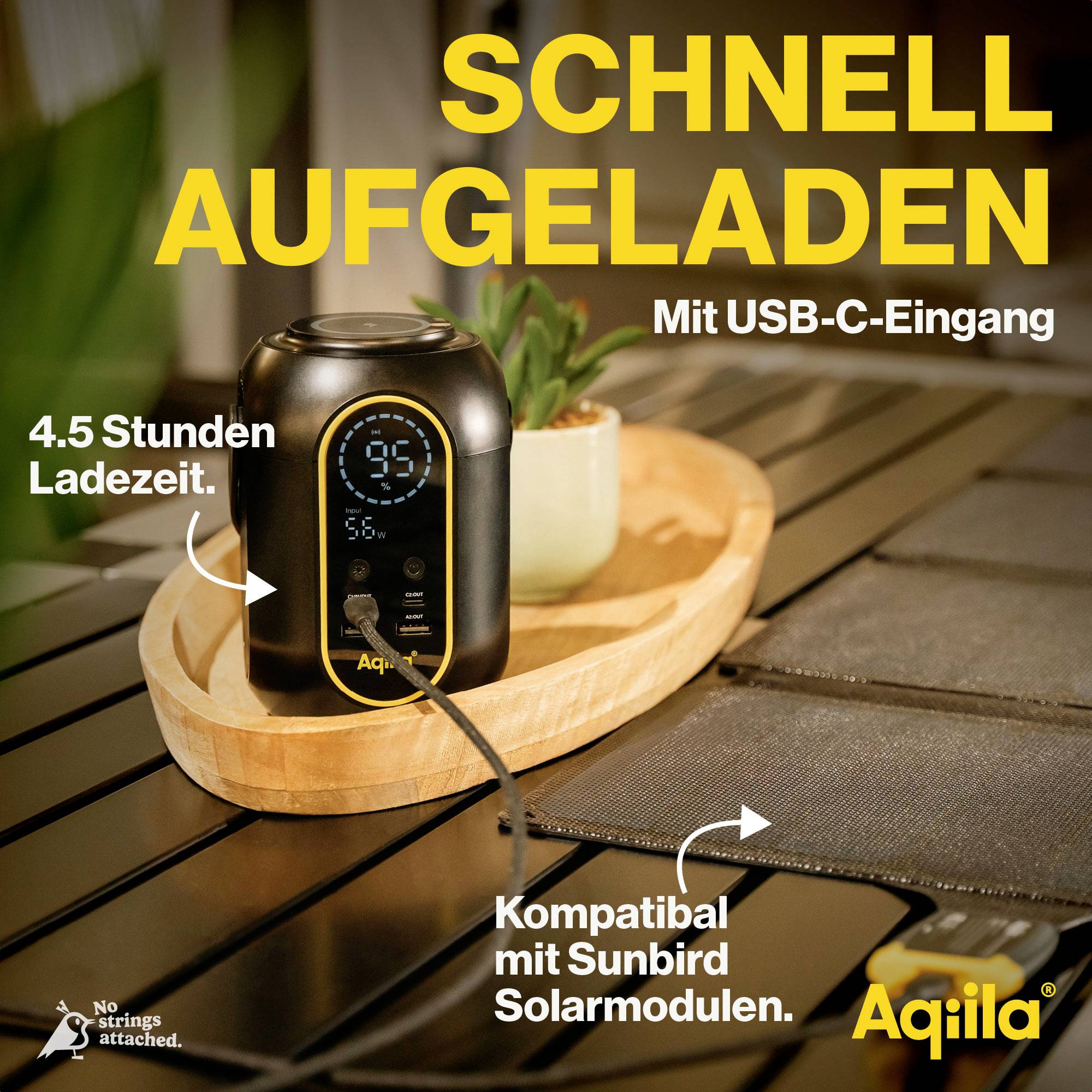 Aqiila S140 Powerstation 54 Ah Li-Ion USB-A, USB-C®, Wireless Charging Schwarz LED Taschenlampe, Statusanzeige, gleichzeitiges Laden und Entladen
