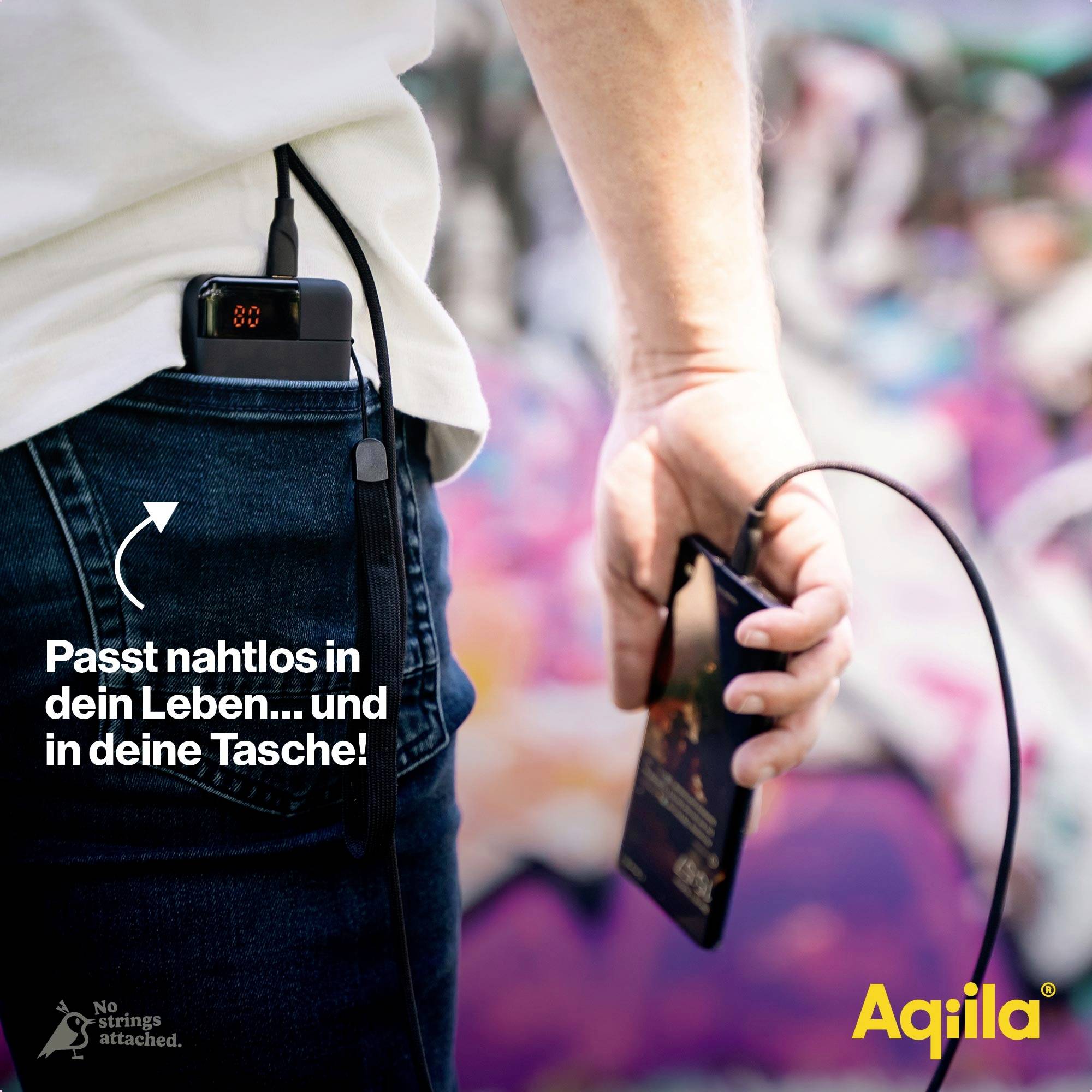 Aqiila Powerbird B5B Powerbank 5000 mAh LiPo USB-A, USB-C® Schwarz