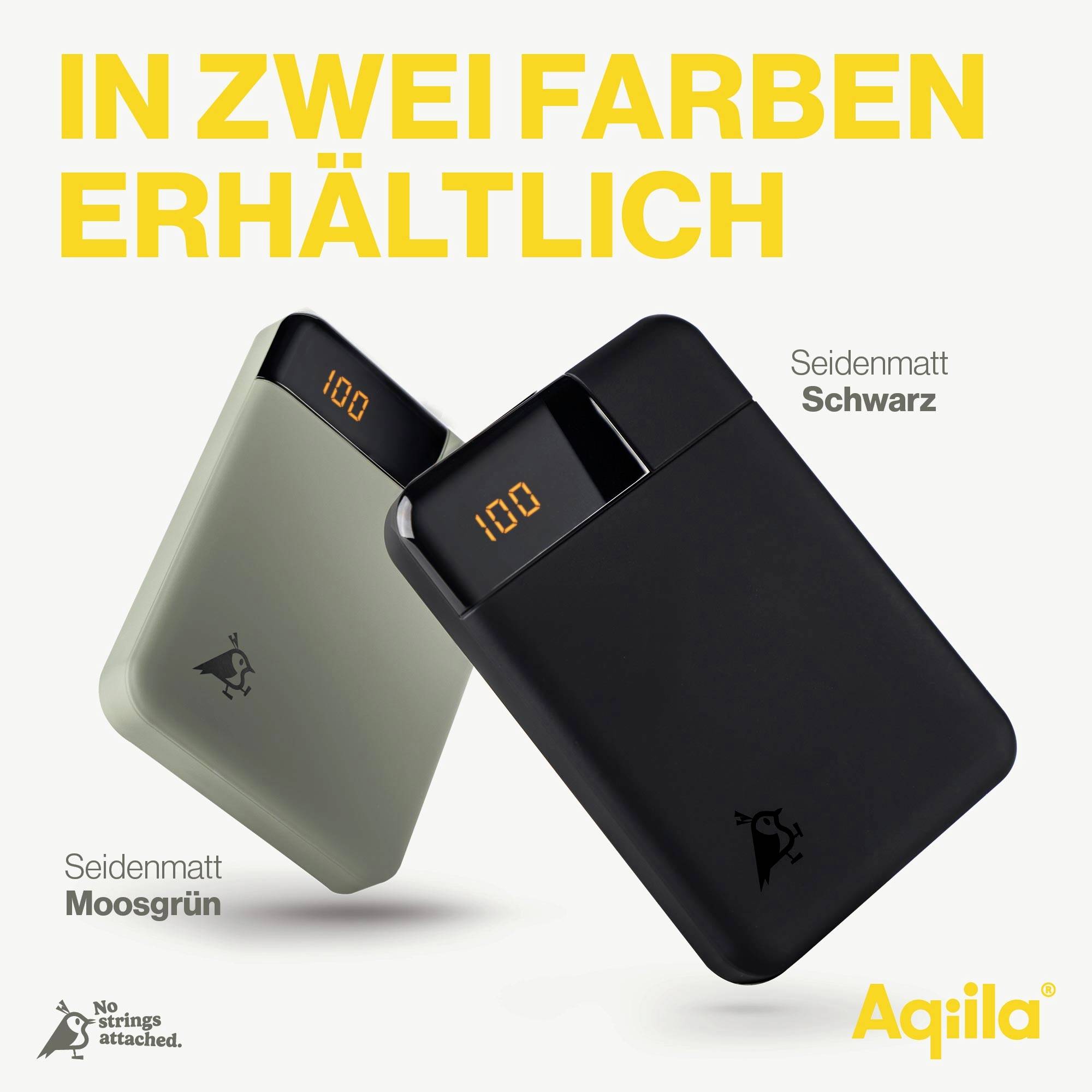 Aqiila Powerbird B5B Powerbank 5000 mAh LiPo USB-A, USB-C® Schwarz