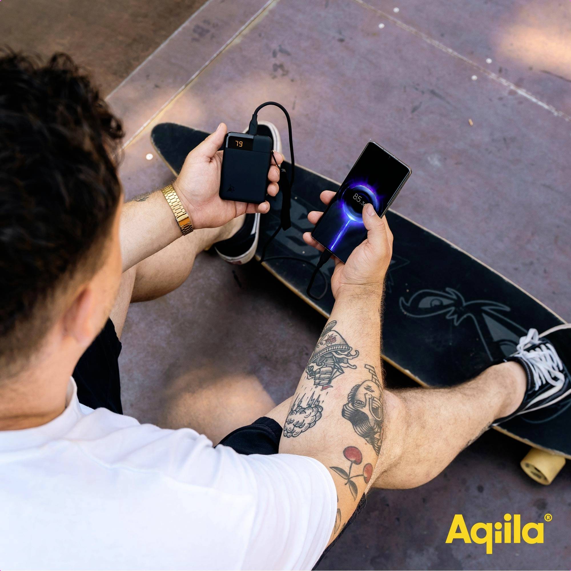 Aqiila Powerbird B5B Powerbank 5000 mAh LiPo USB-A, USB-C® Schwarz