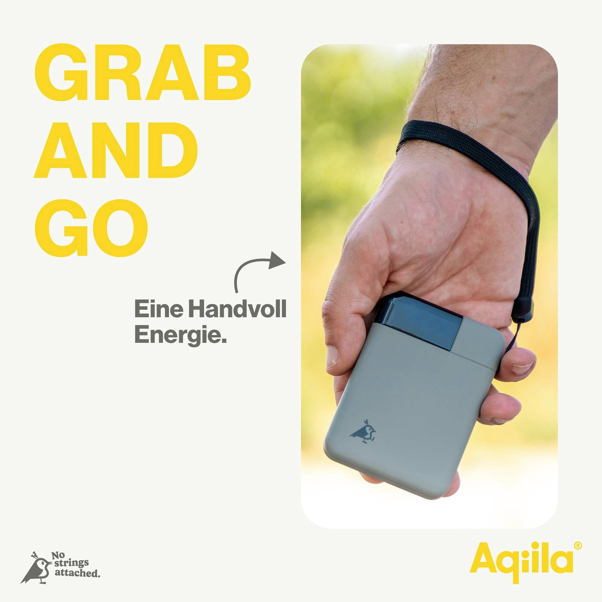 Aqiila Powerbird B5M Powerbank 5000 mAh LiPo USB-A, USB-C® Moosgrün